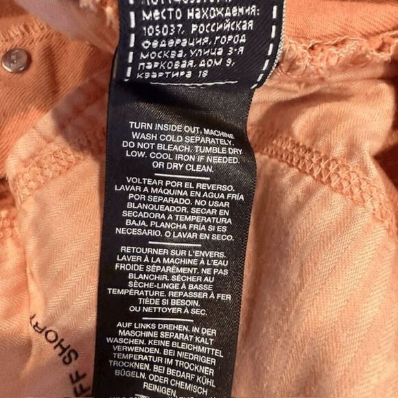 7 For All Mankind Monroe Cutoff Shorts Mineral Pink (Salmon / Peach) Size 26 - Picture 12 of 16